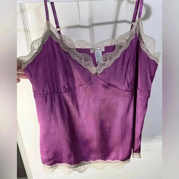 OLD NAVY Sexy Babydoll Lace Satin Top Chemise Purple Size Small Y2K - Picture 2 of 9